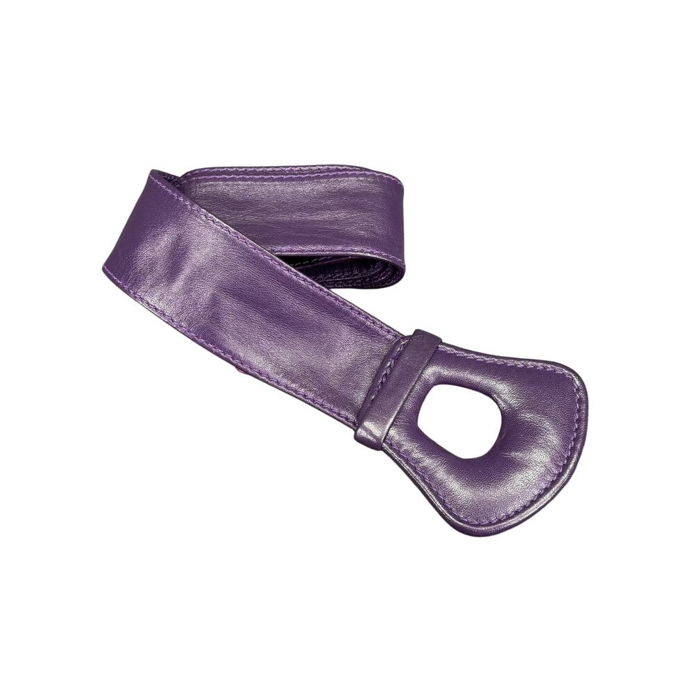 Vintage Anne Klein by Calderon Purple Leather Belt